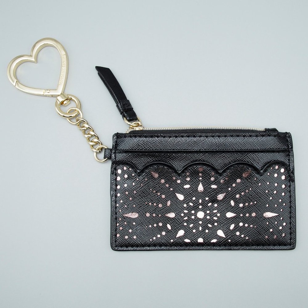 Victoria's Secret Minimalist Wallet with Heart Carabiner Chain